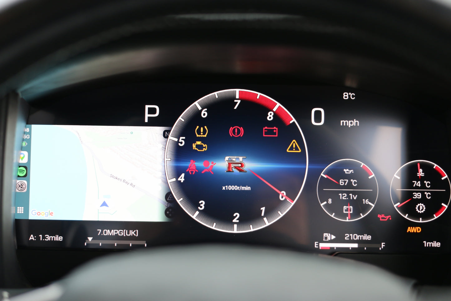 Nissan GTR R35 VMount Digital Dash CarPlay Android Auto Virtual Cockpit