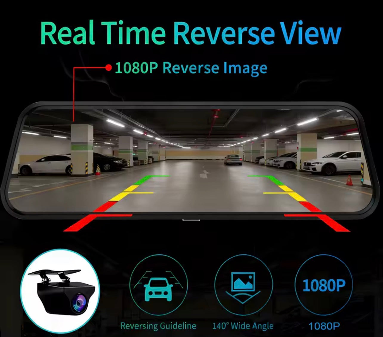 CarPlay Dashcam Rear View Mirror