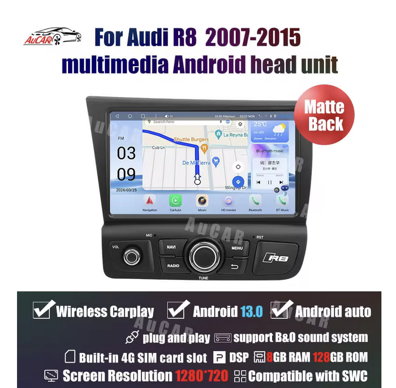 Audi R8 8 Inch Screen Headunit