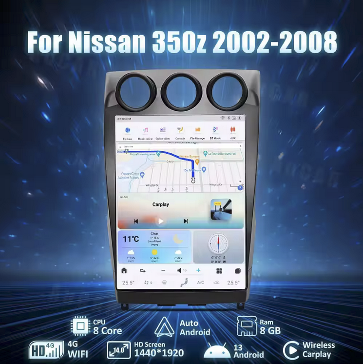 Nissan 350Z 14 inch Screen Headunit